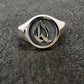 Solid Round Top Signet With Gothic Letter