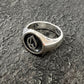 Solid Round Top Signet With Gothic Letter