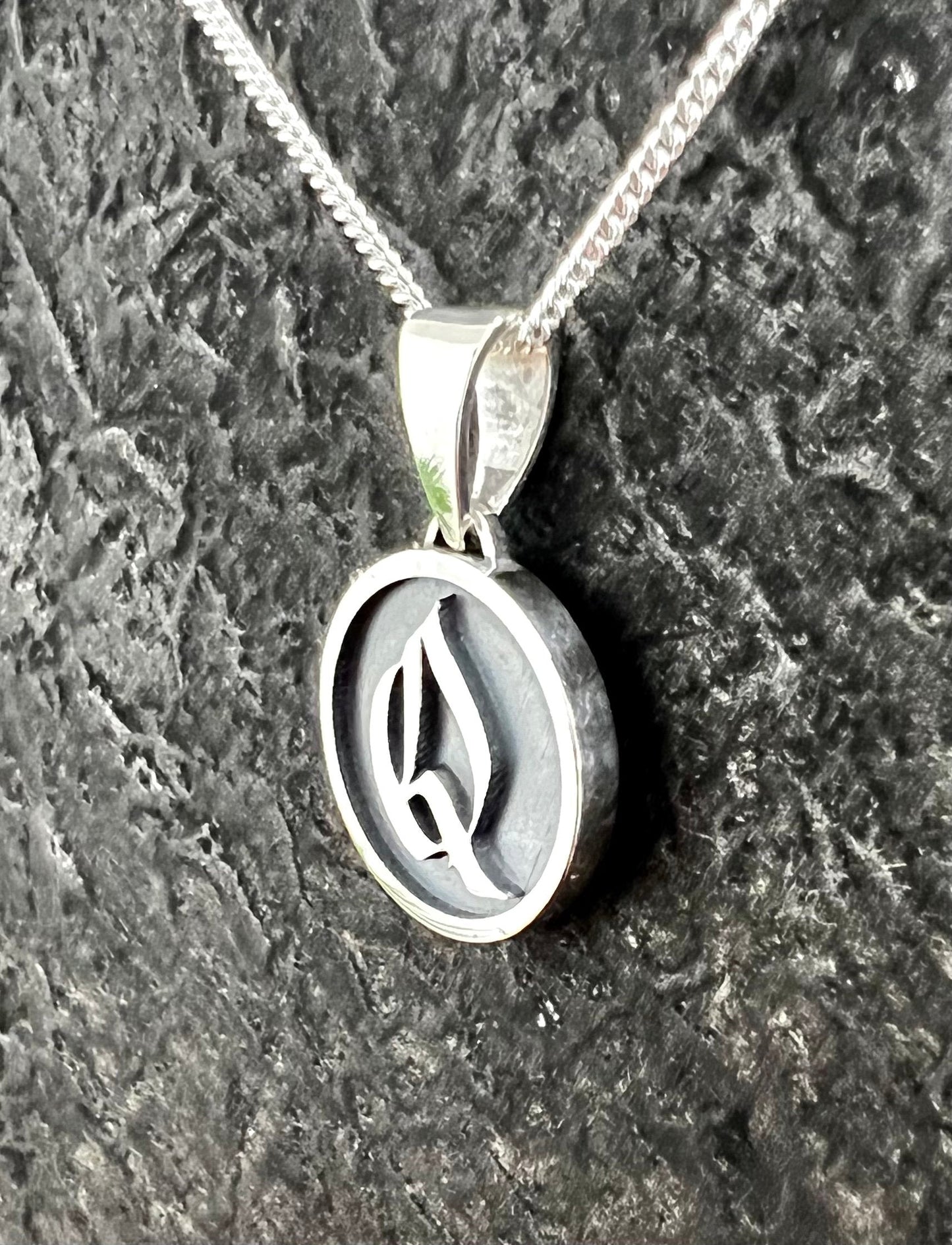 Round Gothic Letter Pendant