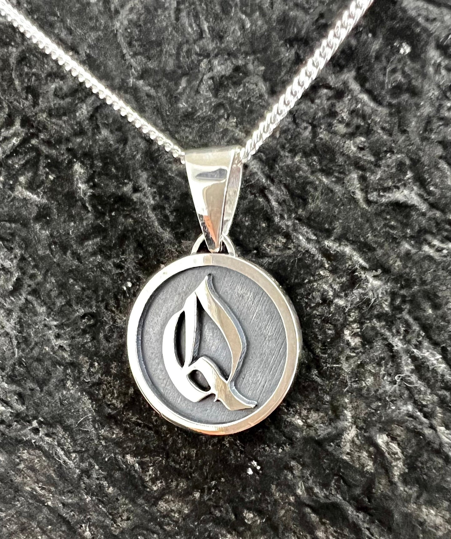 Round Gothic Letter Pendant