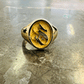 Oval Top Signet Ring With Gothic Letter